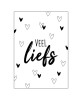 Wenskaart  Veel liefs  Witzwart  A6  148 x 105 mm